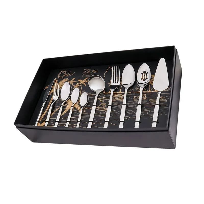 Faqueiro em Aco Inox Premium 65 Pecas Noronha Oxford